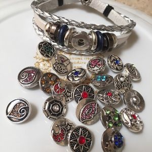 Boho Leather Snap Bracelet w/12mm Snaps NWOT